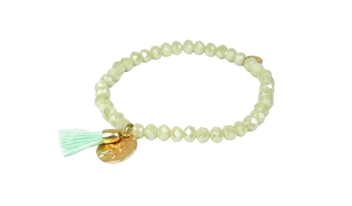 Biba Armband Crystal Hell Grün Perle Damen Armband Glücksbringer