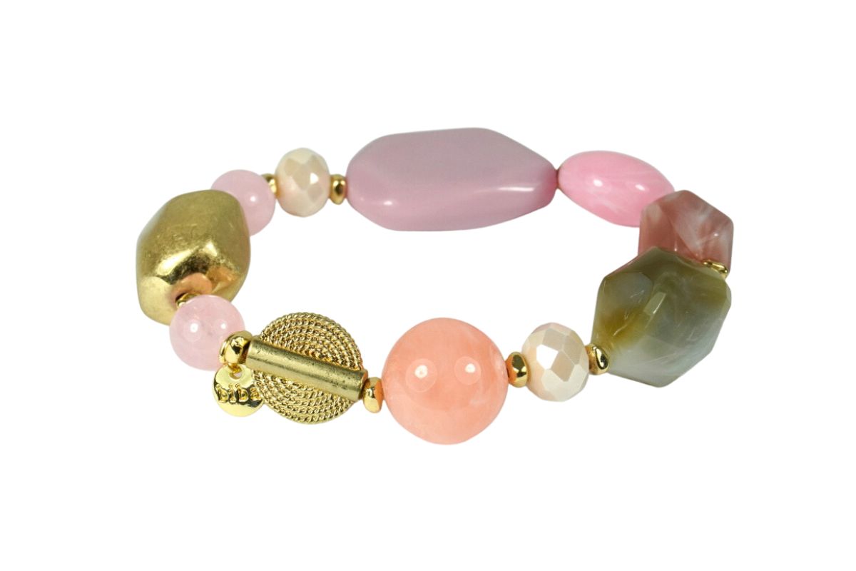 Biba Armband Perlen Mix Damen Lila Armband Glücksbringer