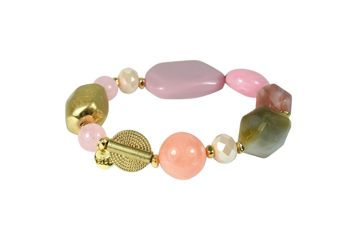 Biba Armband Perlen Mix Damen Lila Armband Glücksbringer