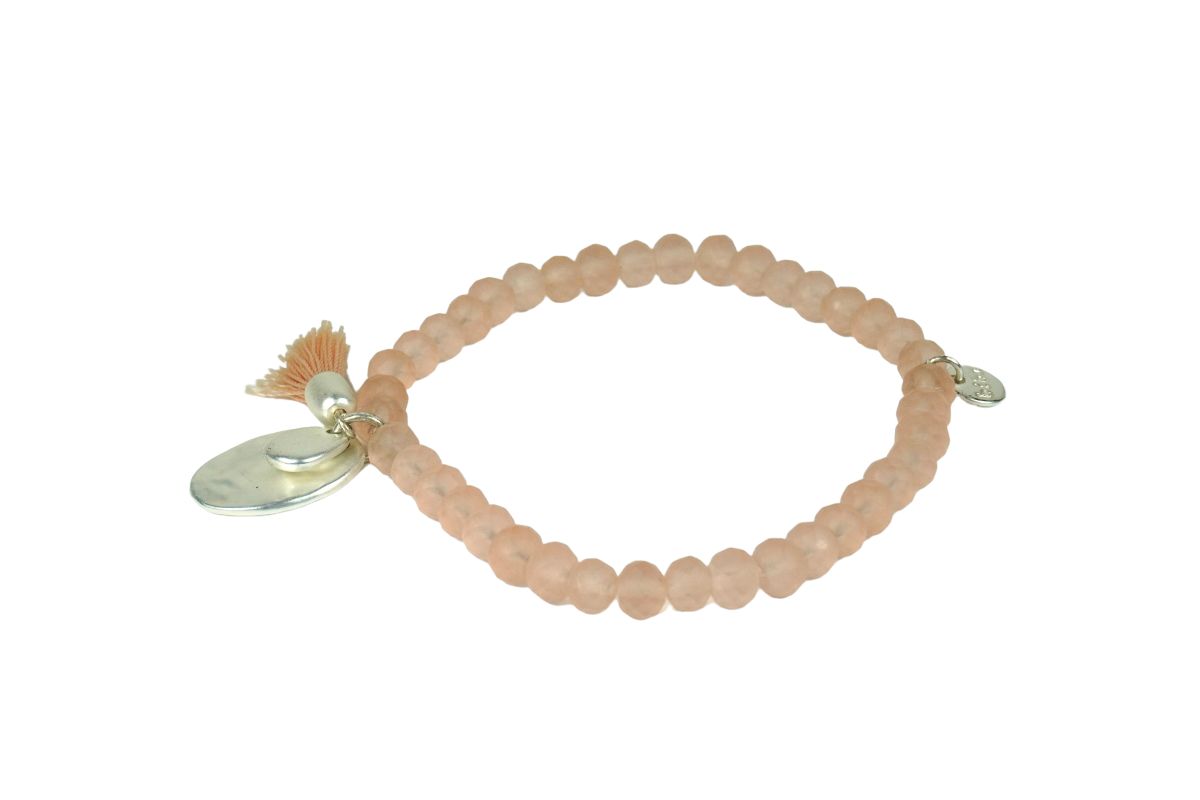 Biba Armband Crystal Matt Rose Perle Damen Armband Anhänger Silber – Bild 3