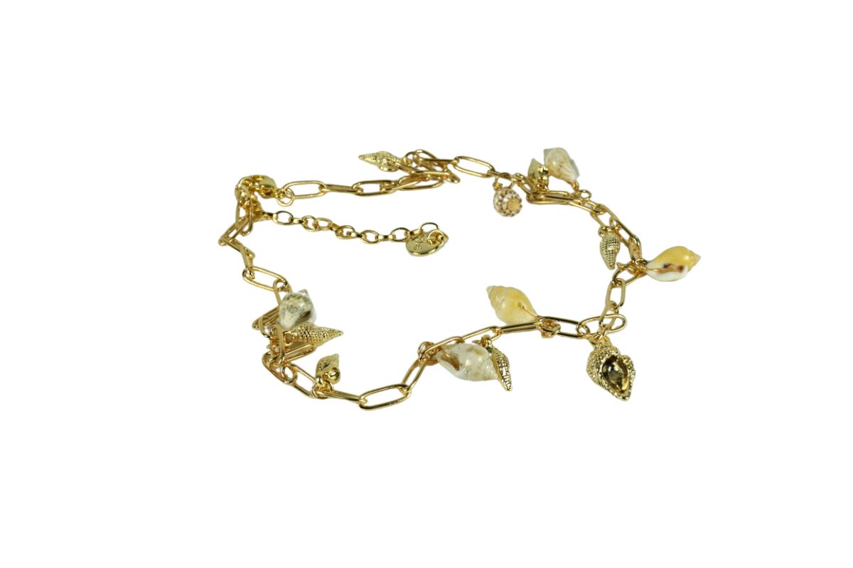 Biba Halskette Muschel Mix Damen Kette Anhänger Gold