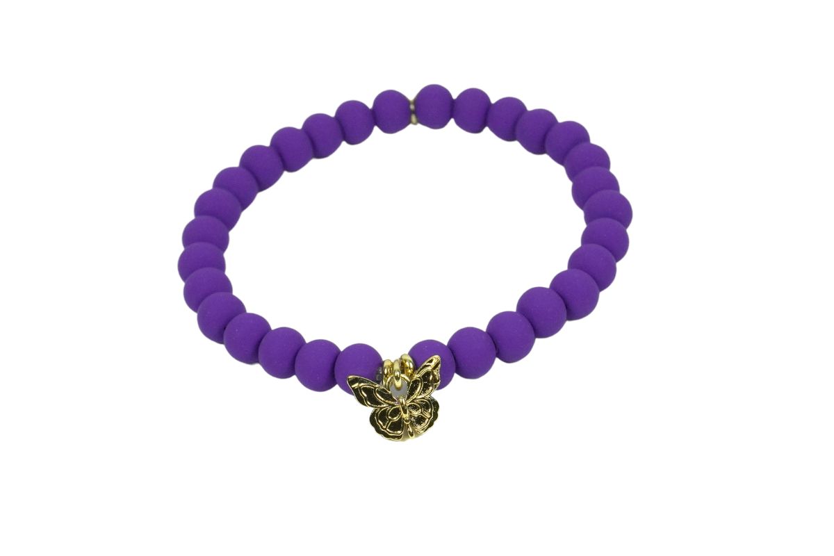 Biba Armband Schmetterling Lila Damen Armband Gold Anhänger