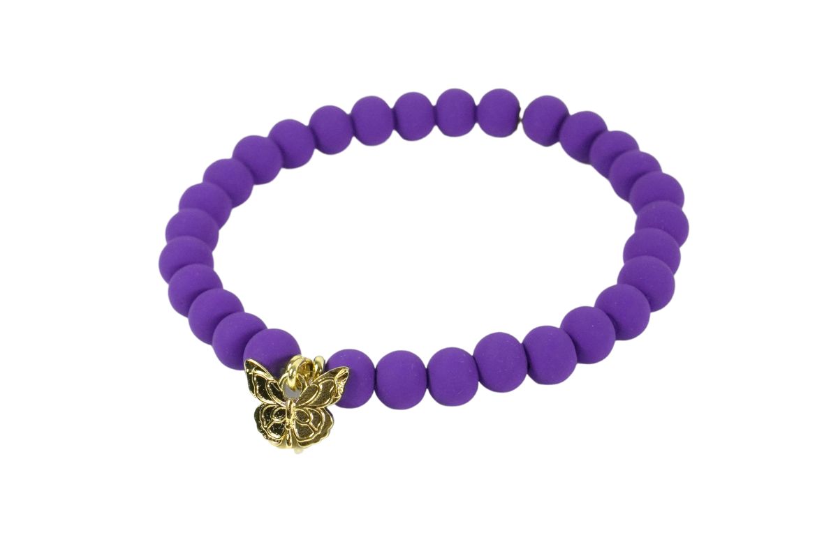 Biba Armband Schmetterling Lila Damen Armband Gold Anhänger