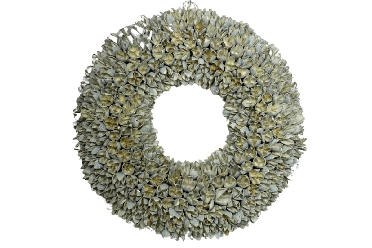 Couronne Wandkranz Naturkranz Bakuli Wreath White Wash 40 ∅