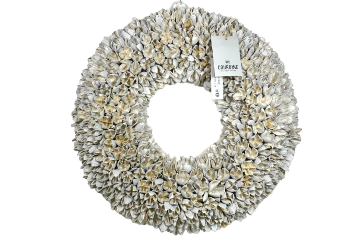 Couronne Wandkranz Naturkranz Bakuli Wreath White Wash 40 ∅