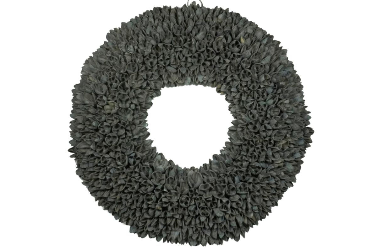 Couronne Wandkranz Naturkranz Bakuli Wreath Dark Grey Wash 40 ∅