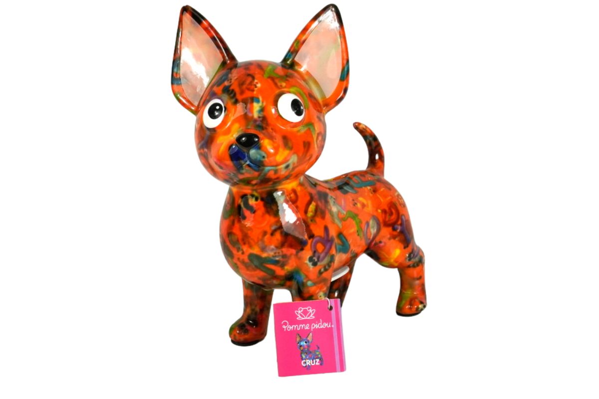 Pomme Pidou Spardose Money Bank Hund Chihuahua Cruz Sweet Orange