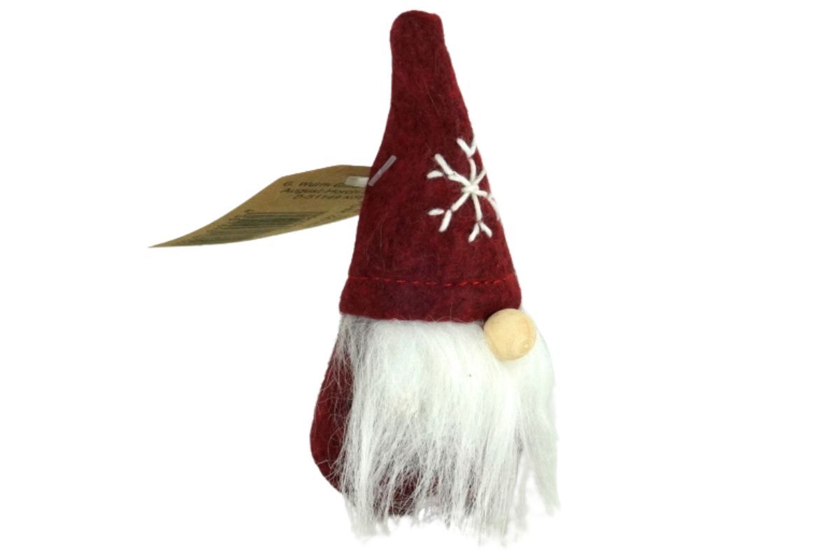 Dekofigur Deko Wichtel aus Filz Plüsch Rot Handmade