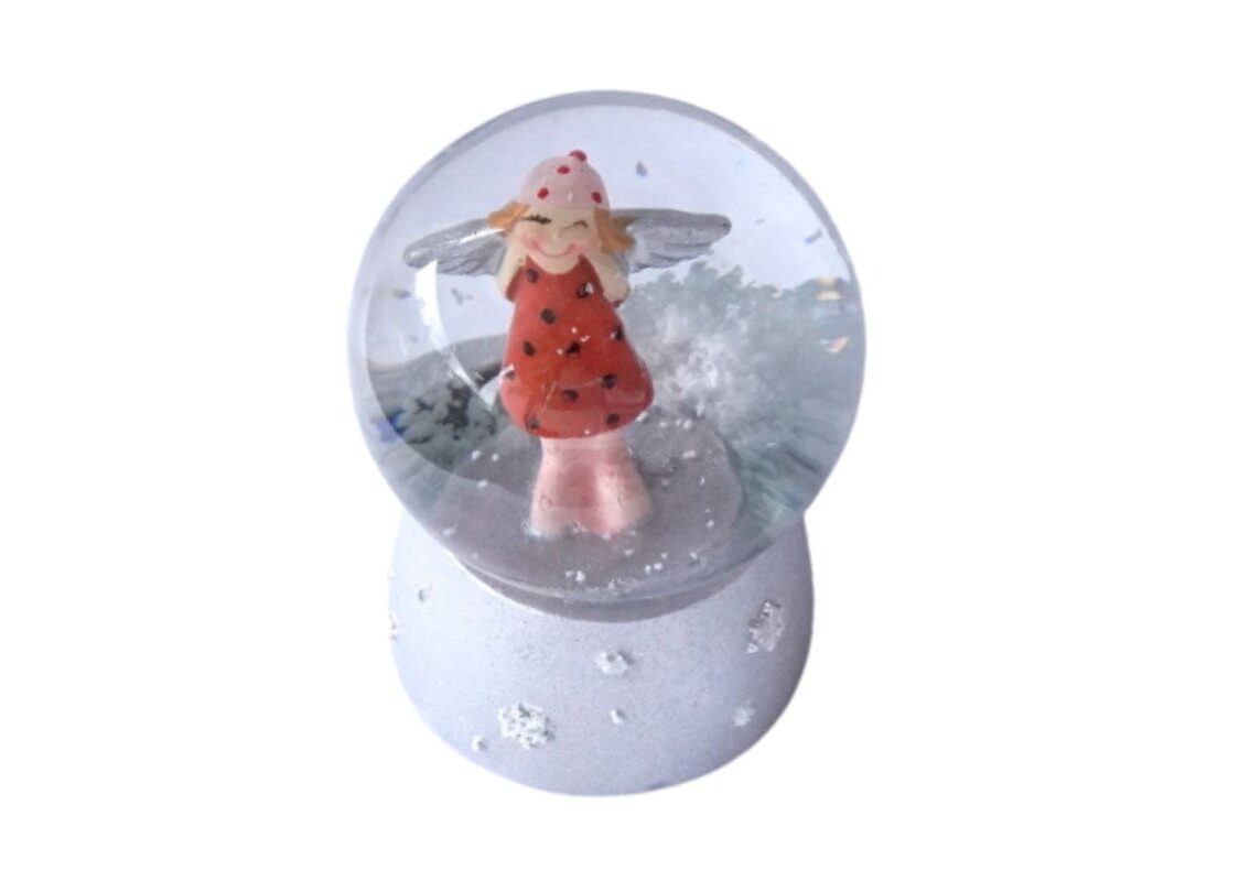 Deko Schneekugel Glimmerkugel Glitzerkugel Engel Schutzengel Sweet Lucky