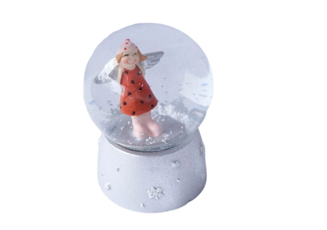 Deko Schneekugel Glimmerkugel Glitzerkugel Engel Schutzengel Sweet Lucky