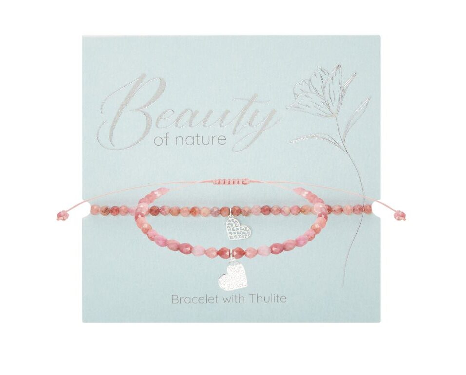 Armband HCA Beauty of nature versilbert Thulite Herz