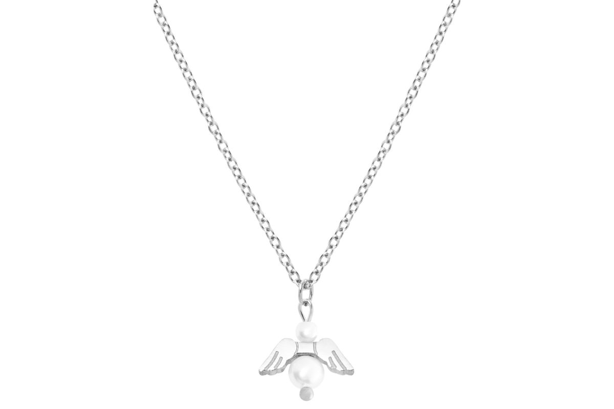 Halskette HCA An Angel for you versilbert Schutzengel Perlmutt Perle