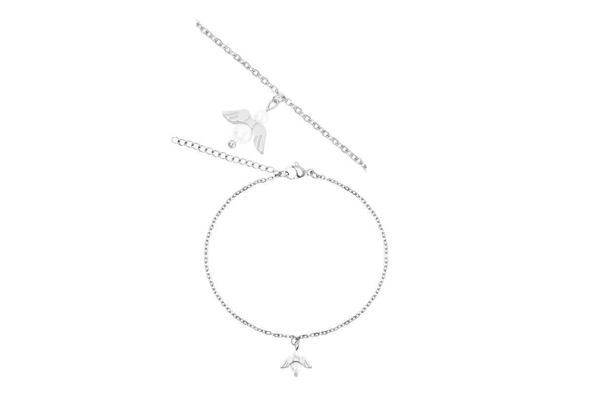 Armband HCA An Angel for you versilbert Schutzengel Perlmutt Perle