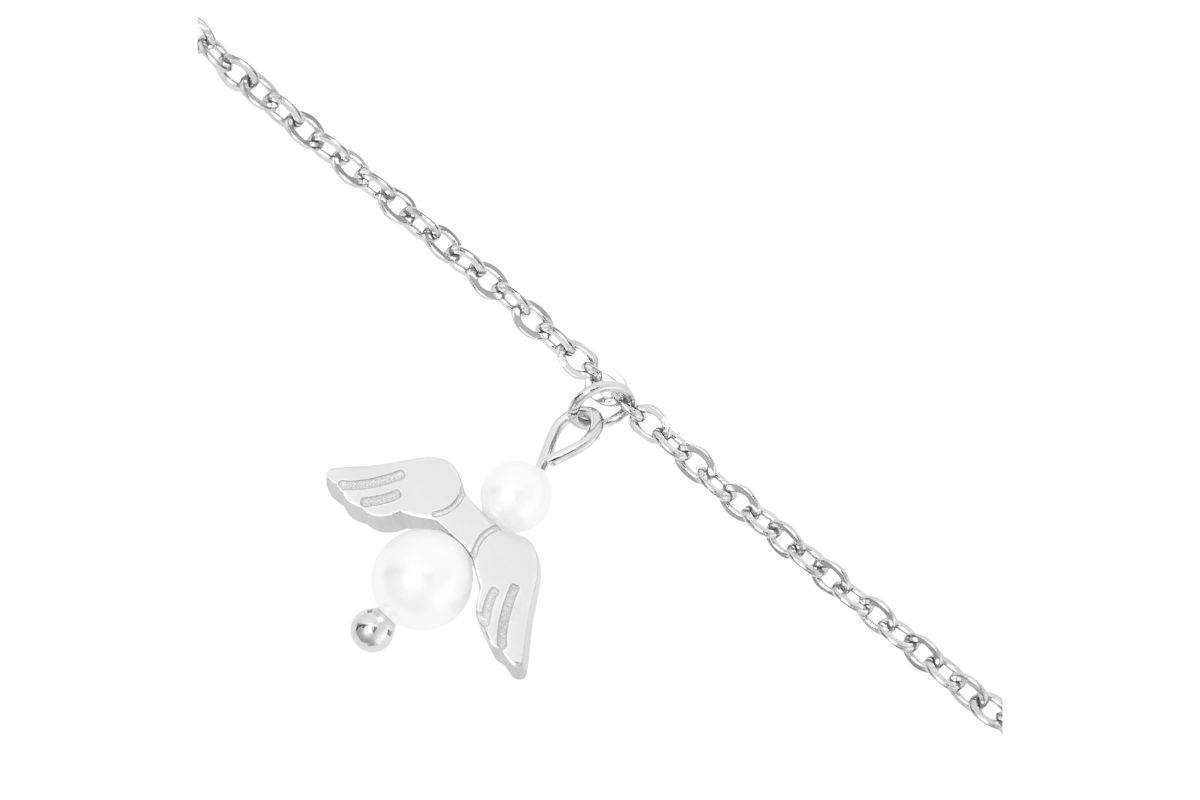 Armband HCA An Angel for you versilbert Schutzengel Perlmutt Perle