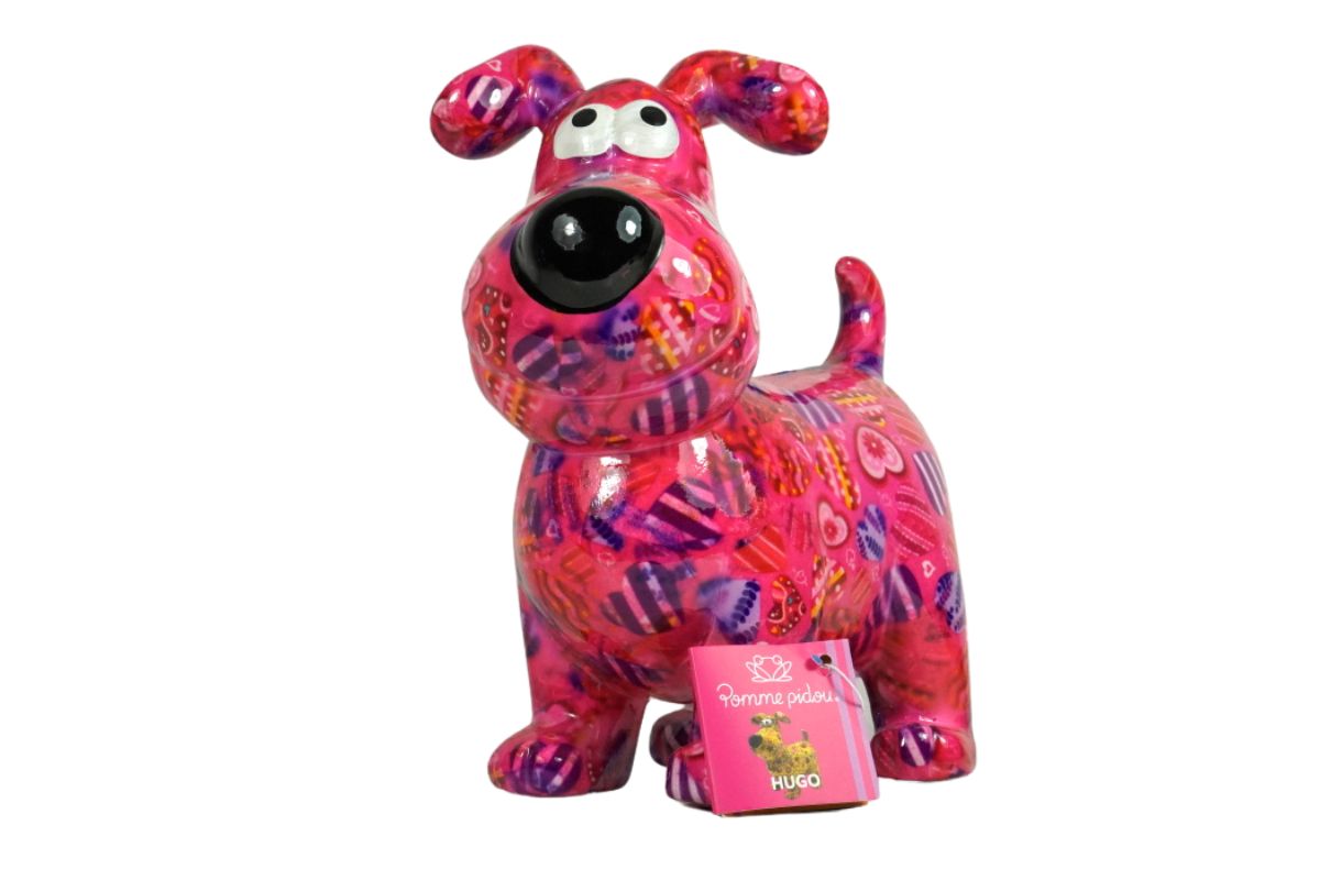 Pomme Pidou Spardose Money Bank Hugo Dog Pink Love
