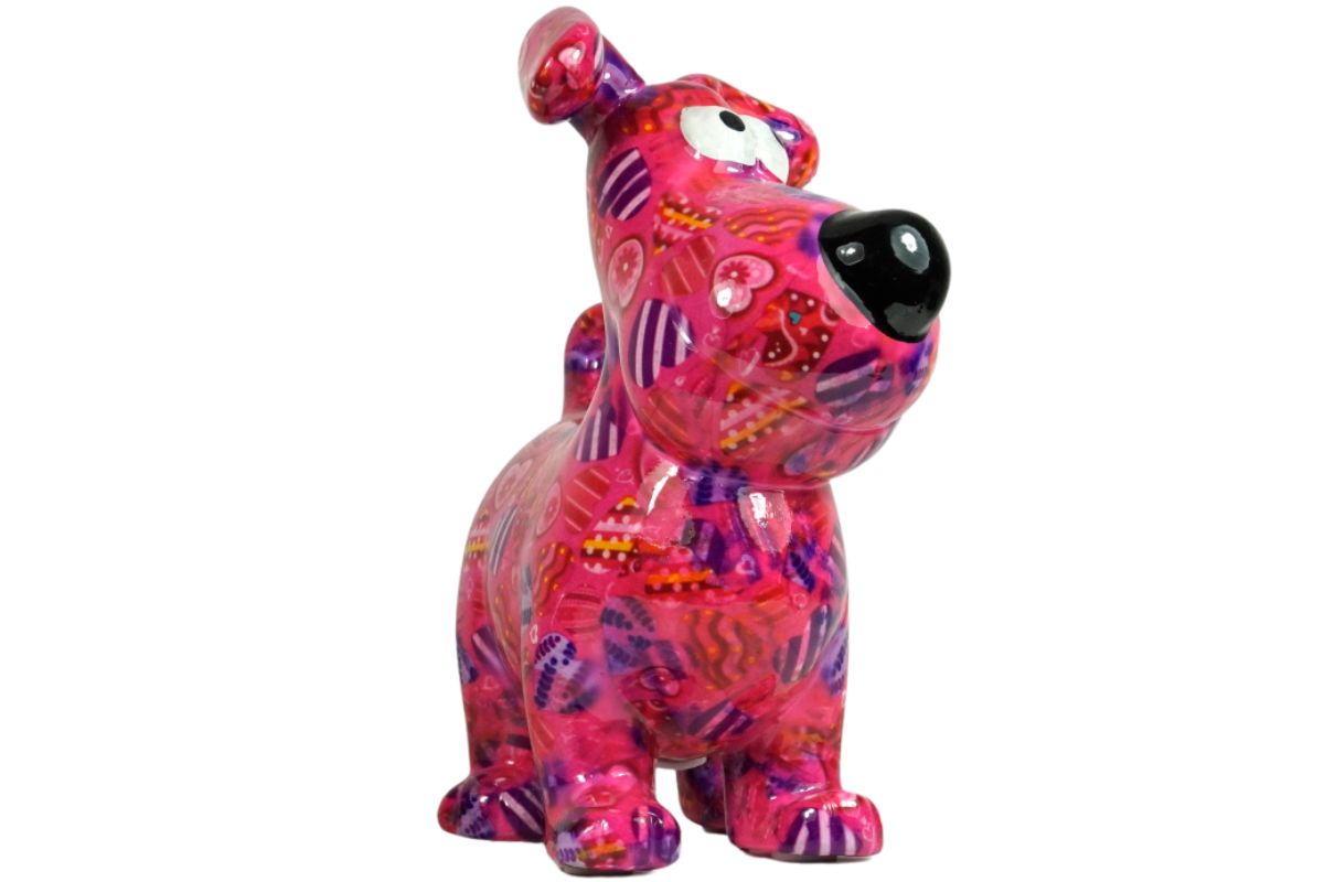 Pomme Pidou Spardose Money Bank Hugo Dog Pink Love