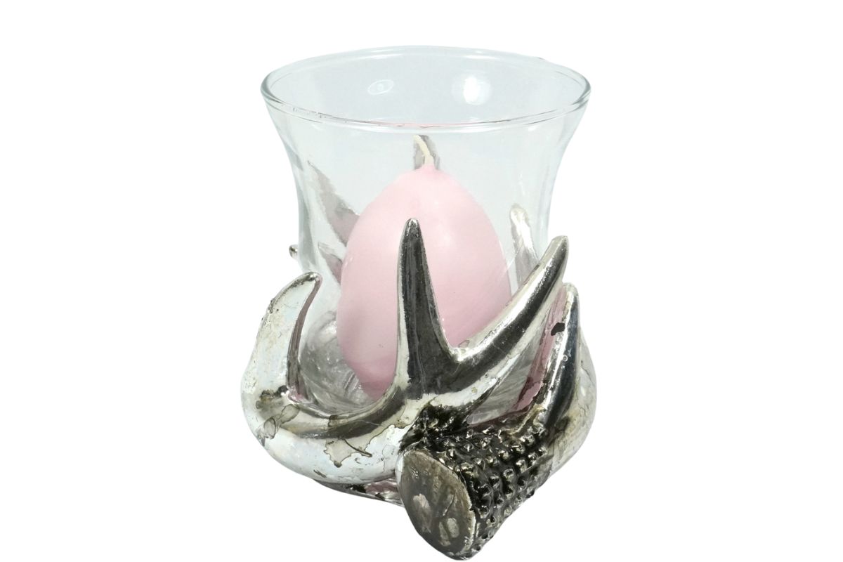 Deko Kerzenhalter Teelichthalter Windlicht Geweihhalter mit Glas – Bild 7