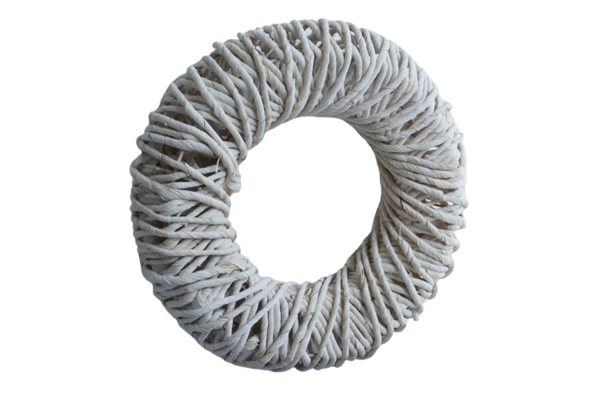 Deko Naturkranz Weiderindenkranz Wandkranz Tischkranz Beige 30cm