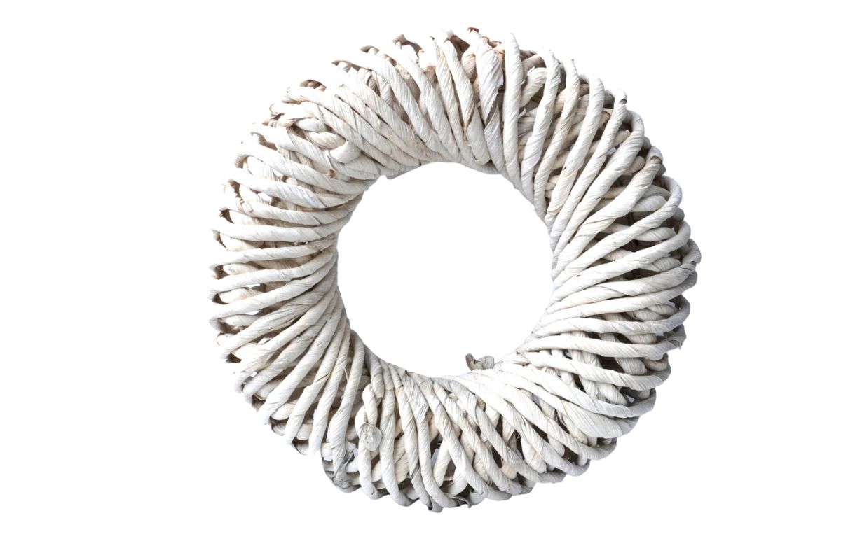 Deko Naturkranz Weidekranz Wandkranz Tischkranz Beige 24cm ∅