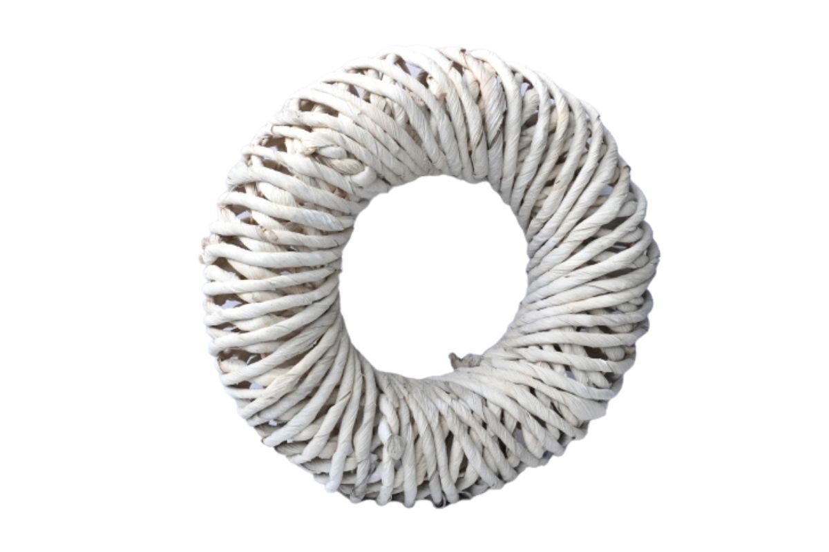 Deko Naturkranz Weidekranz Wandkranz Tischkranz Beige 24cm ∅