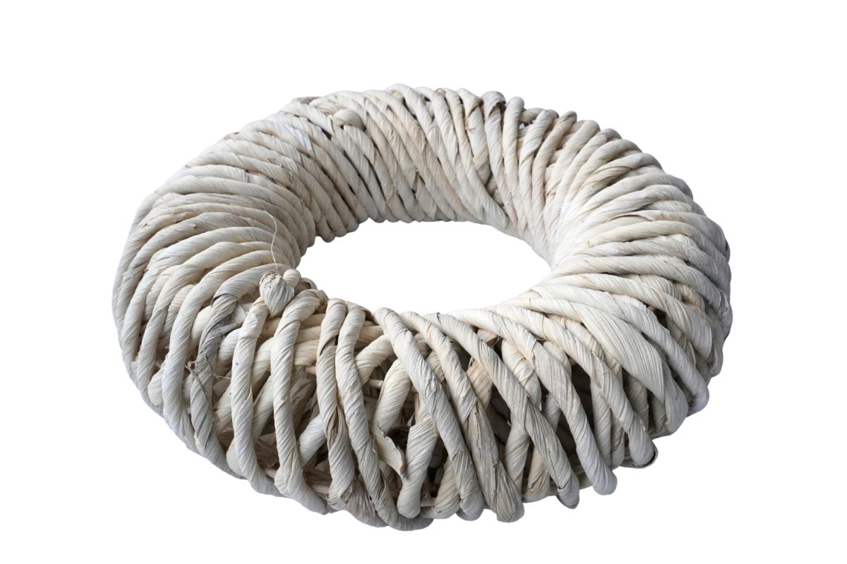 Deko Naturkranz Weidekranz Wandkranz Tischkranz Beige 24cm ∅