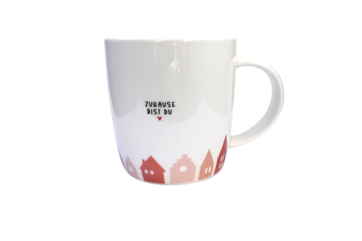 Grafik Werkstatt Henkelbecher Kaffeebecher Sprüchetasse Zuhause bist Du
