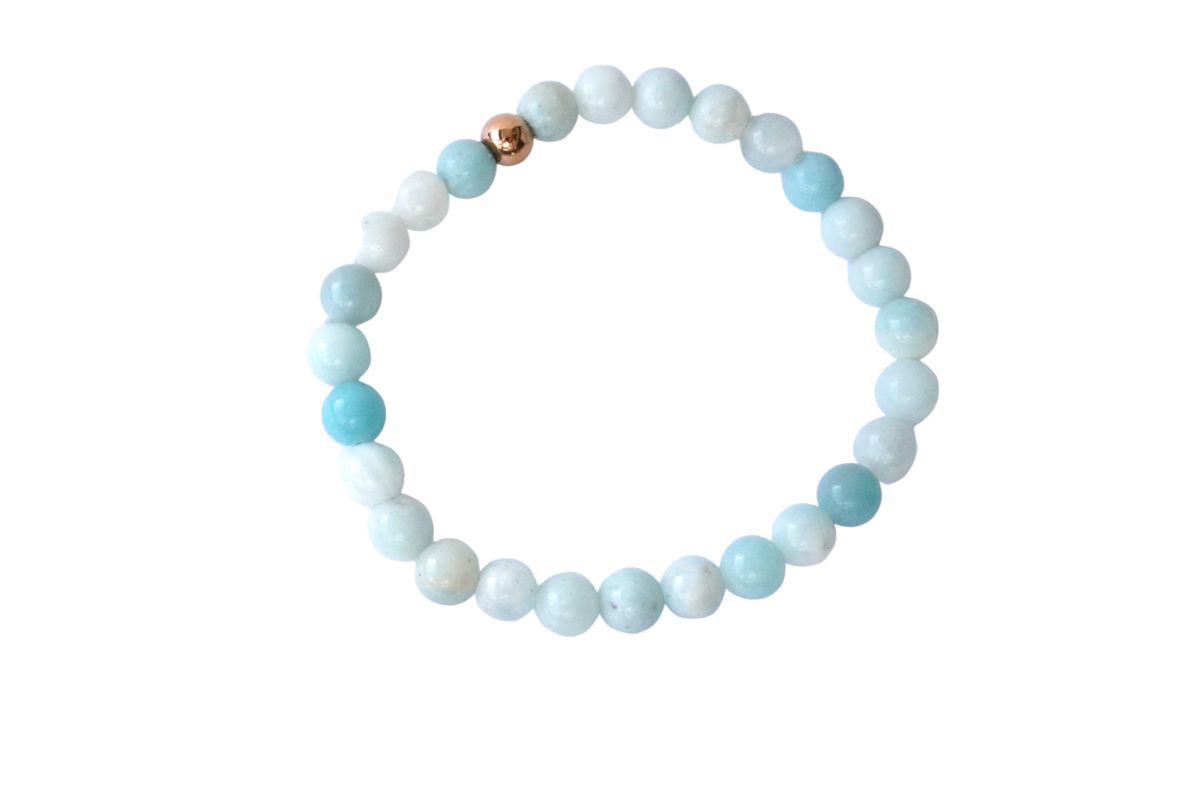 Armband HCA Stones of nature Amazonit Edelsteine Perle rosevergoldet