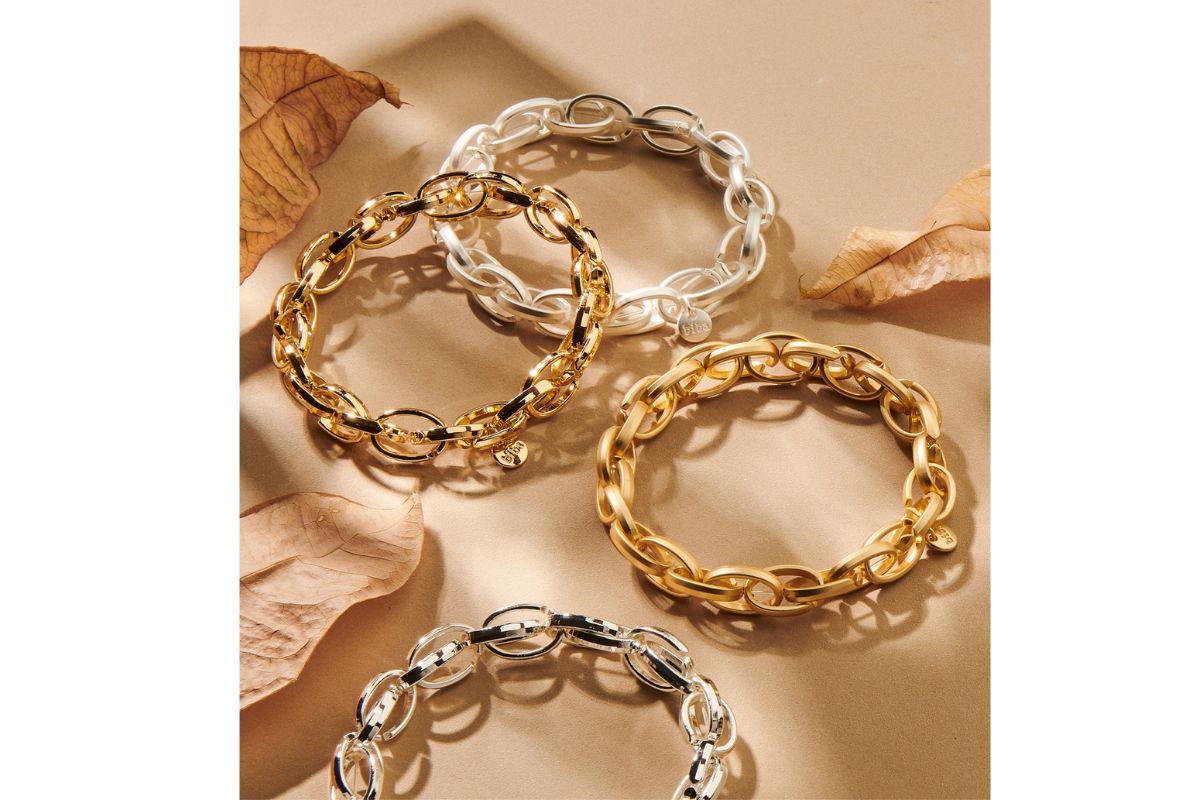 Biba Armbänder Metall Glieder Damen Armbänder Biba Anhänger