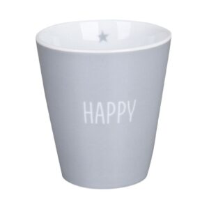 Krasilnikoff Kaffeebecher Kaffeetasse Sprüche Tasse Mug Cup Happy Stern