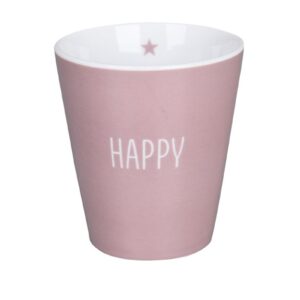 Krasilnikoff Kaffeebecher Kaffeetasse Sprüche Tasse Mug Cup Happy Stern Rose