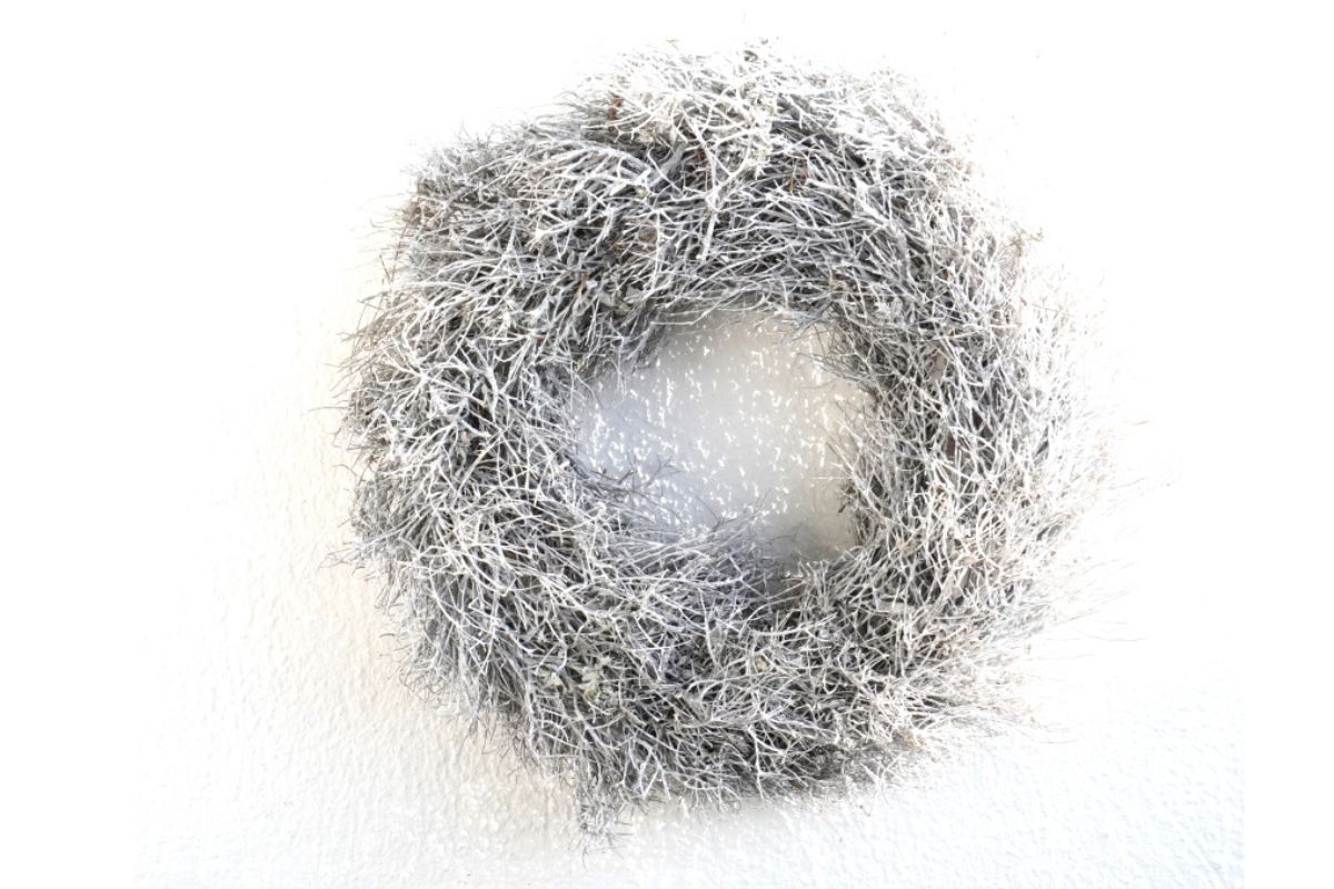 Deko Kranz Herbstkranz Reisigkranz Naturgetrocknet Weiß 29∅