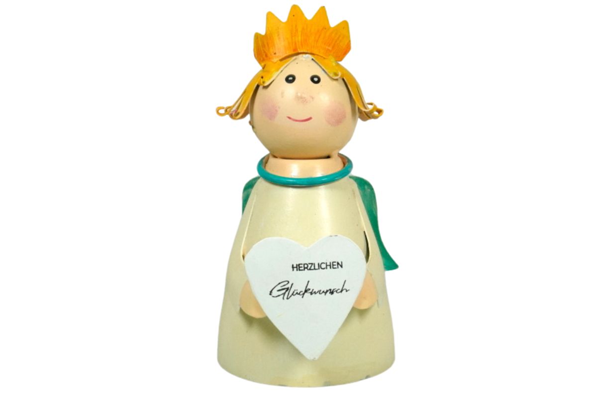 Deko Figur Metall Schutzengel Blechfigur Zaunhocker Herzlichen Glückwunsch
