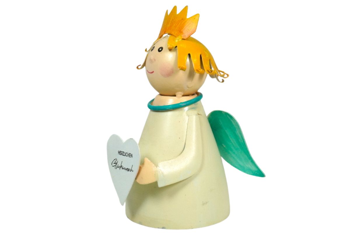 Deko Figur Metall Schutzengel Blechfigur Zaunhocker Herzlichen Glückwunsch