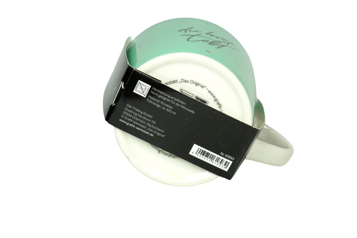 Grafik Werkstatt Henkelbecher Kaffeebecher Sprüchetasse du bist toll