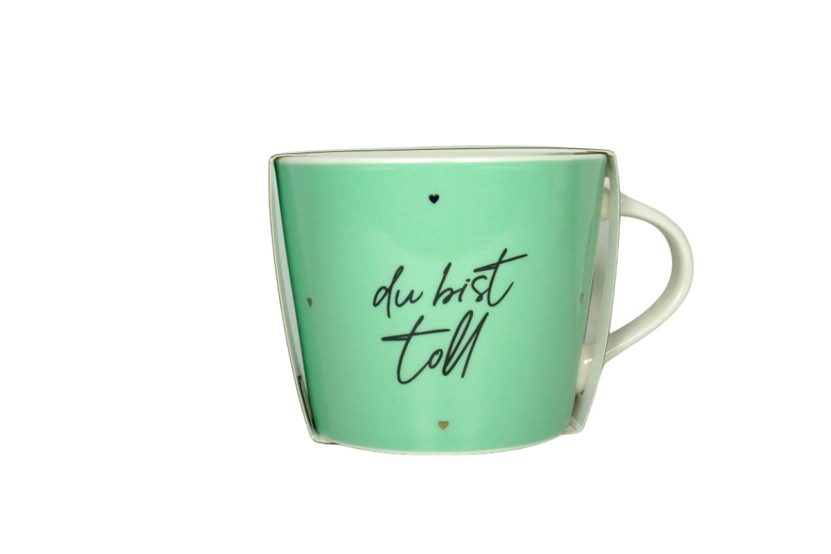 Grafik Werkstatt Henkelbecher Kaffeebecher Sprüchetasse du bist toll