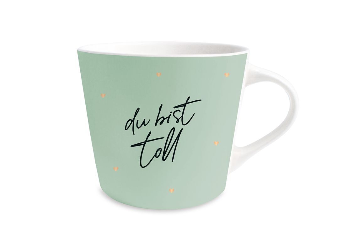 Grafik Werkstatt Henkelbecher Kaffeebecher Sprüchetasse du bist toll