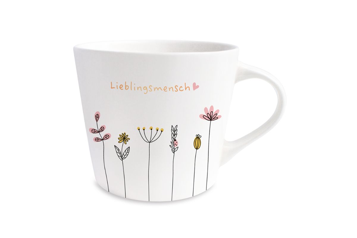 Grafik Werkstatt Henkelbecher Kaffeebecher Sprüchetasse Lieblingsmensch