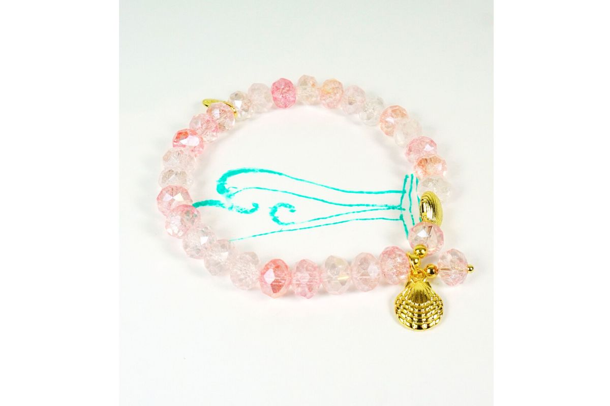 Biba Armband Crystal Perlen Damen Armband Muschel Anhänger Gold