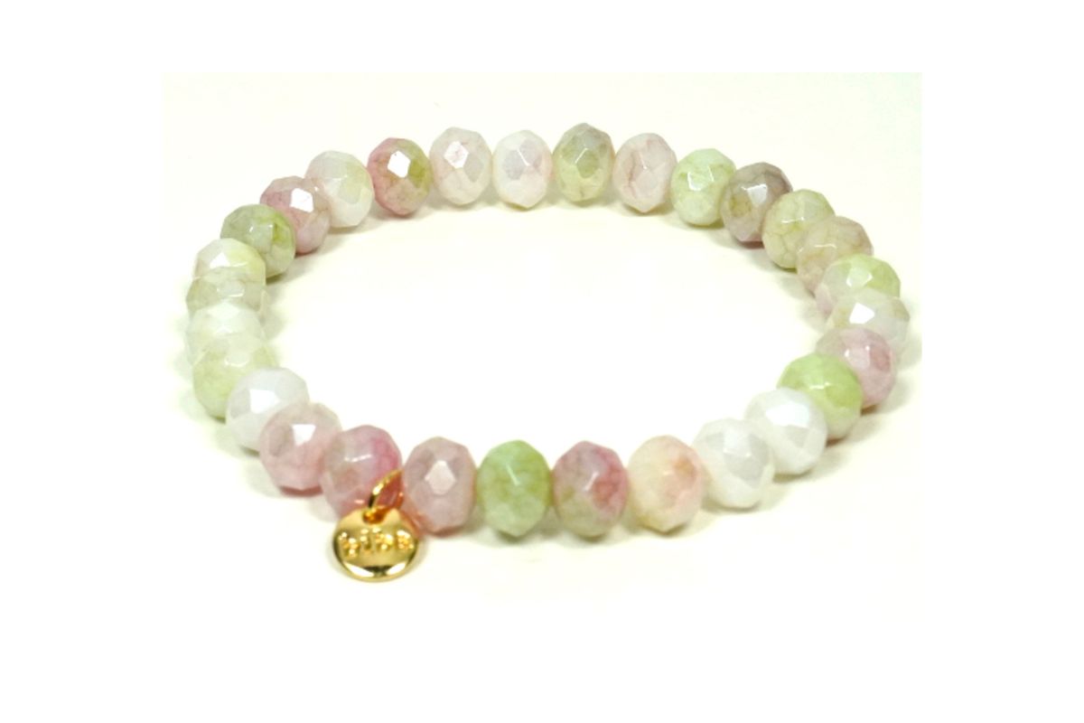 Biba Armband Crystal Perlen Grün Damen Armband Anhänger Gold