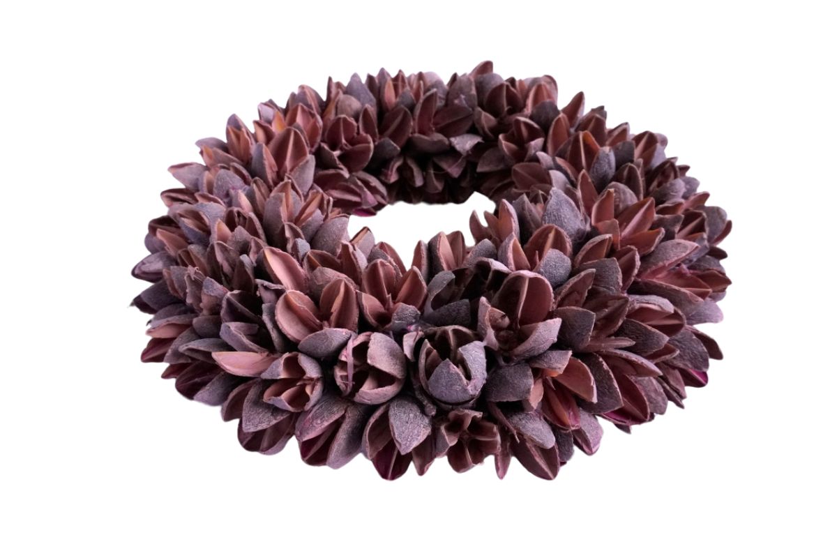 Couronne Dekokranz Wandkranz Naturkranz Handarbeit Bakuli Wreath Cerise 20 ∅
