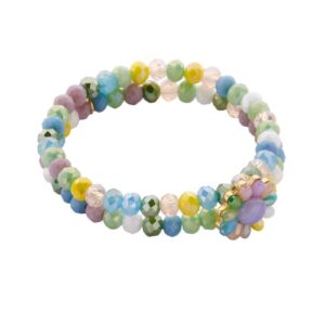 Biba Armband Crystal Perlen Bunt Full Blum Damen Armband Anhänger Gold 18cm