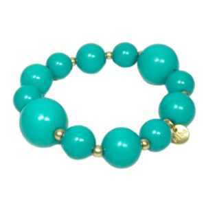 Biba Armband Resin Perlen Türkis Damen Armband Anhänger Gold