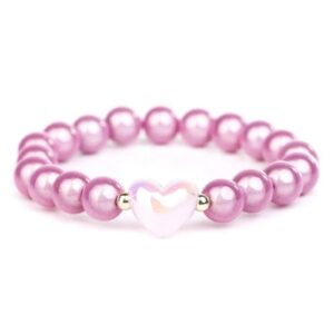 Damen Armband Magic Beads Herz Rosa Perlen Modeschmuck Armband