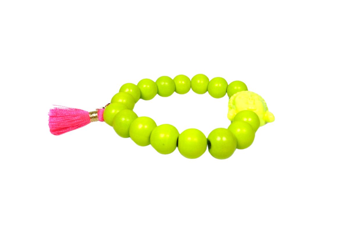Damen Armband Grün Pink Buddha Troddel Perlen Modeschmuck Armband
