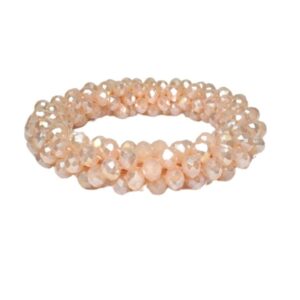 Damen Armband Crystal Perlen facettiert Zart Lachs Modeschmuck Armband