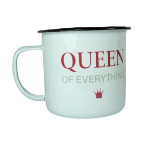 Emaille-Kaffeebecher Henkelbecher Sprüche Tasse Emaille-Tasse Queen Of Everything