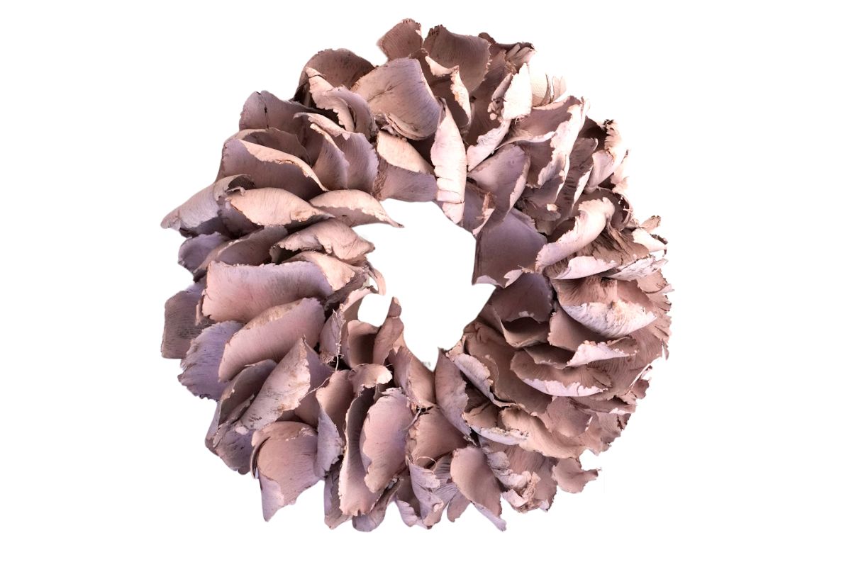 Couronne Deko Kranz Naturkranz Palm Petal Wreath Powder Pink 25cm∅ Handarbeit