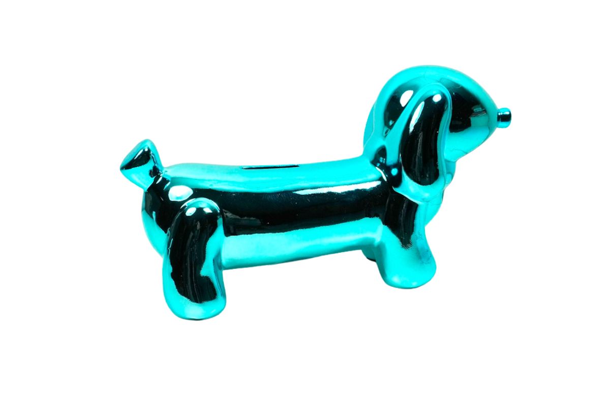Pomme Pidou Spardose Money Bank Dackel Hund Whoopy Türkis – Bild 7