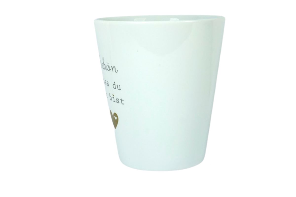 Krasilnikoff Kaffeebecher Sprüche Tasse Mug Cup Schön dass du da bist
