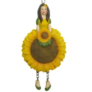 Deko Figur Blumenmädchen Sonnenblumenmädchen Gelb zum Hängen